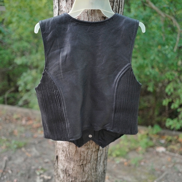Leather King Leather Vest  Sz W/L M/M - Picture 6 of 11